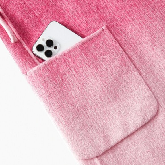 Pink tones Elegant Women's Premium Ombre Belted trench Overcoat Jacket Coat - Picture 11 of 12